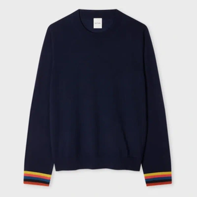 Paul Smith Women's Navy Knitted Merino Crew Neck Sweater Blue