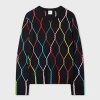 Paul Smith Women's Navy Knitted Sweater With Signature Diamond Pattern Blue In Blue