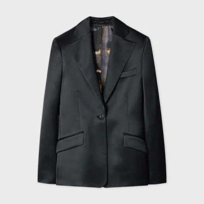 Paul Smith Women's Navy Satin Blazer Blue In Black