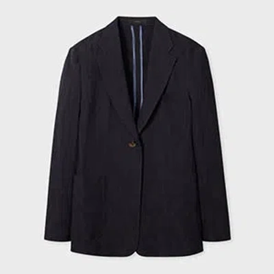 Paul Smith Women's Navy Seersucker Blazer Blue