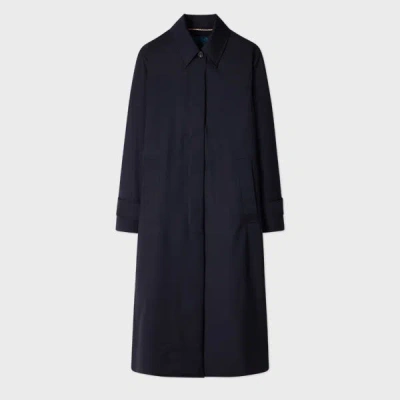 Paul Smith Women's Navy 'storm System' Wool Mac Blue