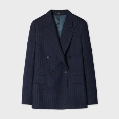 Paul Smith Women's Navy Stripe Double-breasted Blazer Blue