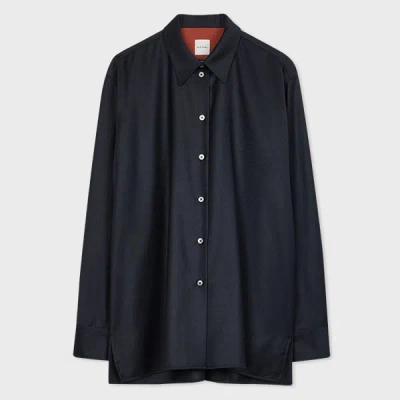 Paul Smith Women's Navy Wool-cashmere Shirt Blue