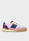 Paul Smith Women's Nubuck Purple 'dover' Colourblock Retro Gum Trainers In Purple