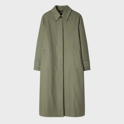 Paul Smith Women's Olive Brushed Cotton Mac Green