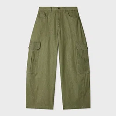 Paul Smith Women's Olive Cargo Denim Trousers Green