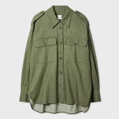 Paul Smith Women's Olive Cotton-twill Utility Shirt Green