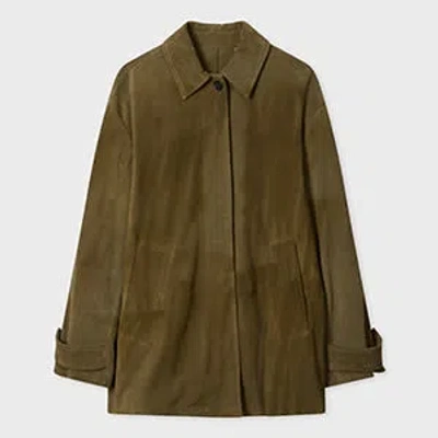 Paul Smith Women's Olive Suede Swing Jackets Green