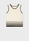 Paul Smith Women's Ivory Cotton Knitted Stripe Trim Vest White In White