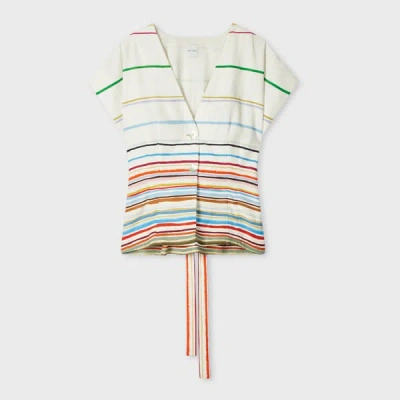 Paul Smith Women's 'painted Signature Stripe' Short Sleeve Top Multicolour