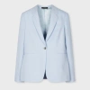 Paul Smith Single-breasted Linen Blazer In Blue