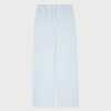 Paul Smith Women's Pale Blue Linen Wide Leg Drawstring Trousers In Blue