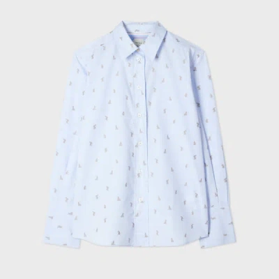 Paul Smith Women's Pale Blue 'little Rabbit' Fil Coupé Shirt