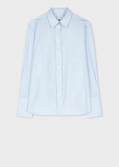 Paul Smith Women's Pale Blue Polka Dot Cotton Poplin Relaxed-fit Shirt