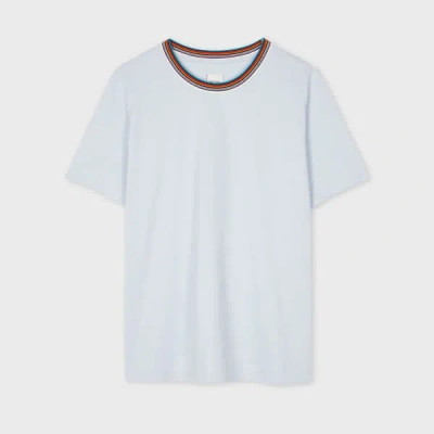 Paul Smith Womens Stripe Neck T-shirt Blue