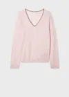 Paul Smith Women's Pale Pink 'signature Stripe' Merino Wool Sweater In Pink