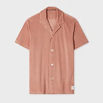 Paul Smith Women's Peach Towelling Short Sleeve Shirt Orange In Pink