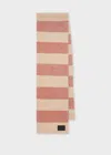 Paul Smith Women's Pink And Beige Lambswool-blend Block Stripe Scarf White In White