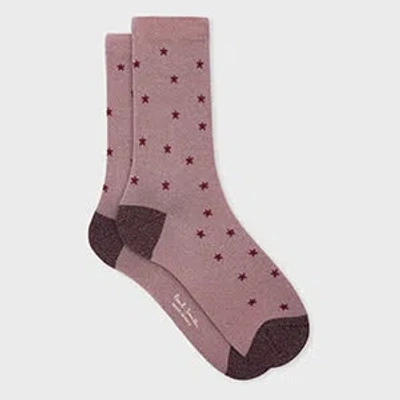 Paul Smith Women's Pink Cotton-blend 'star' Socks