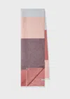 Paul Smith Women's Pink Cotton-linen Blend Colourblock Scarf In Pink