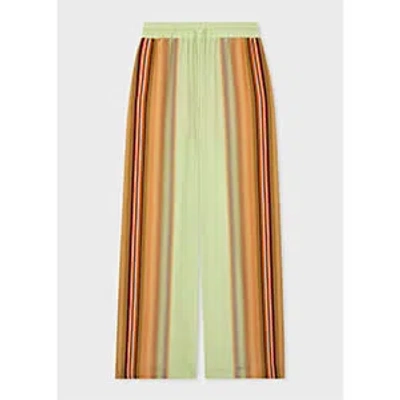 Paul Smith Women's Pistachio Gradient 'signature Stripe' Trousers Green