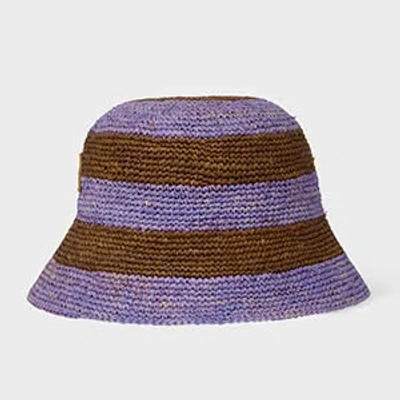 Paul Smith Women's Purple Raffia Stripe Hat