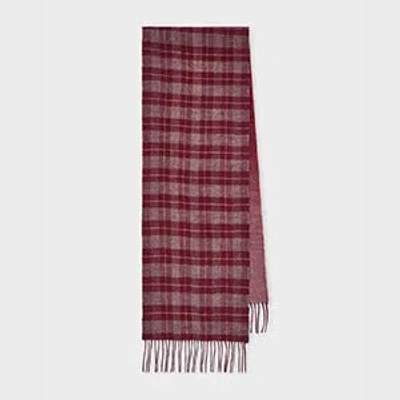 Paul Smith Women's Red Ombre Check Scarf In Burgundy