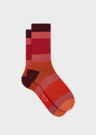 Paul Smith Women's Red Ombre Stripe Glitter Socks