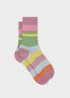 Paul Smith Women's Ribbed Multi Colour Stripe Socks Purple In Purple