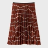Paul Smith Women's Rust Red 'signature Stripe' Ribbon Print Skirt In Brown