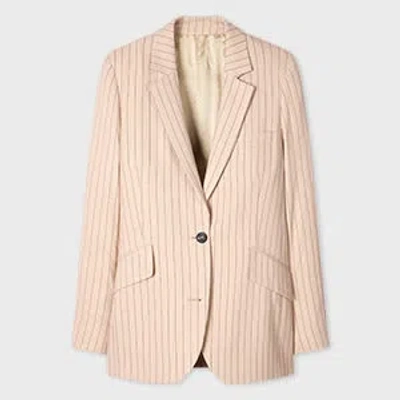 Paul Smith Women's Sand Pinstripe Blazer Brown