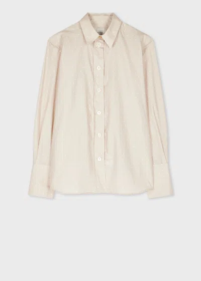 Paul Smith Women's Sand Polka Dot Cotton Poplin Relaxed-fit Shirt Brown