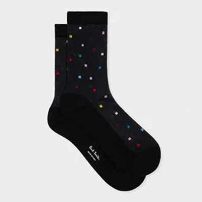 Paul Smith Women's Sheer Multicolour 'tile' Socks Black