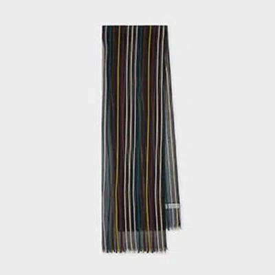 Paul Smith Women's Sheer 'signature Stripe' Scarf Black In Multi