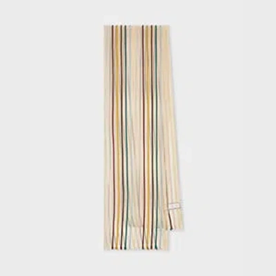 Paul Smith Women's Sheer 'signature Stripe' Scarf White In Neutral