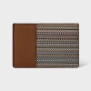 Paul Smith Women's 'signature Stripe' Coated Canvas Card Holder Brown In Brown
