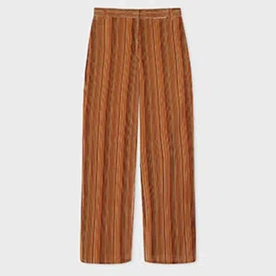Paul Smith Women's 'signature Stripe' Corduroy Trousers Multicolour