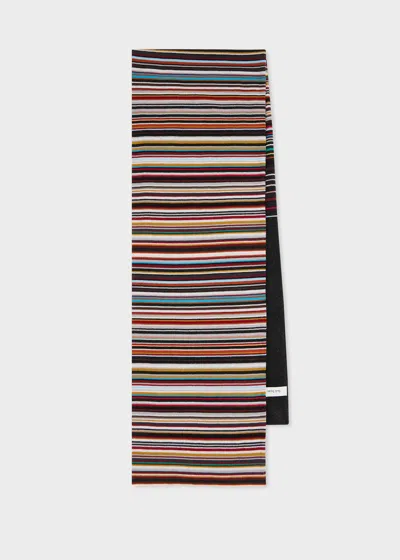 Paul Smith Women's 'signature Stripe' Glitter Wool-blend Scarf Multicolour