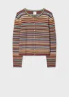 Paul Smith Cropped Round Neck Cardigan With Vertical Stripes