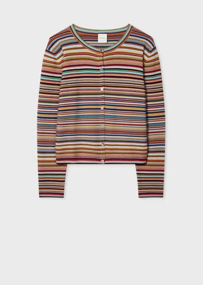 Paul Smith Women's 'signature Stripe' Knitted Cardigan Multicolour
