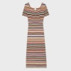 Paul Smith Women's 'signature Stripe' Knitted Cotton Dress Multicolour In Multicolour