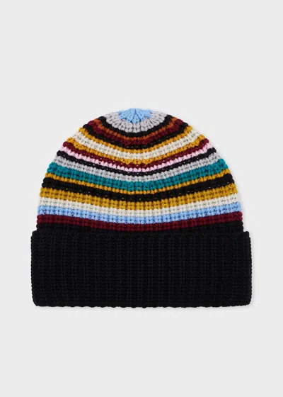 Paul Smith Women's 'signature Stripe' Merino Wool Beanie Multicolour