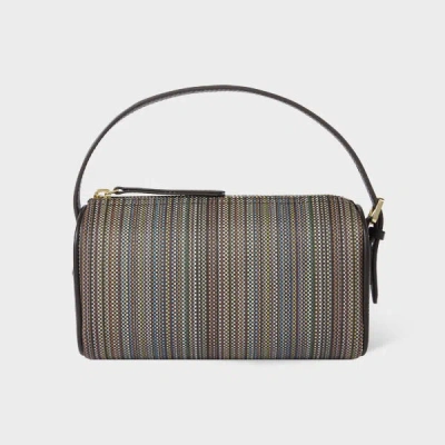 Paul Smith Women's 'signature Stripe' Pochette Canvas Bag Multicolour