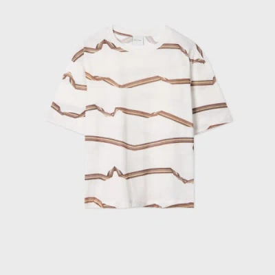 Paul Smith Women's 'signature Stripe' Ribbon T-shirt White