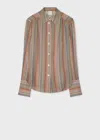 PAUL SMITH WOMEN'S 'SIGNATURE STRIPE' SILK GEORGETTE SHIRT MULTICOLOUR