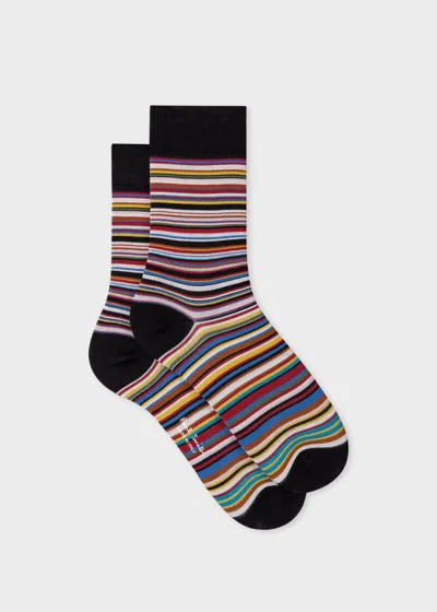Paul Smith Women's 'signature Stripe' Silk-mix Socks Multicolour