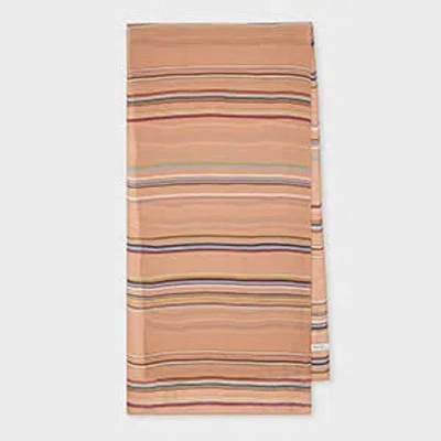 Paul Smith Women's 'signature Stripe' Silk-blend Scarf Pink In Brown