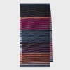 Paul Smith Women's Silk-blend Multicolour Stripe Sheer Scarf Blue In Blue