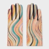 Paul Smith Women's 'swirl' Leather Gloves Multicolour In Multi