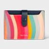Paul Smith Swirl Print Leather Cardholder In Multicolour